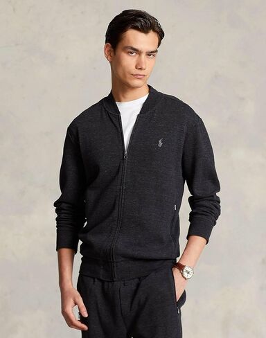 Polo Ralph Lauren Men's Luxury Jersey Baseball Jacket (Spring Navy HTR,L), Large in Saudi Arabia