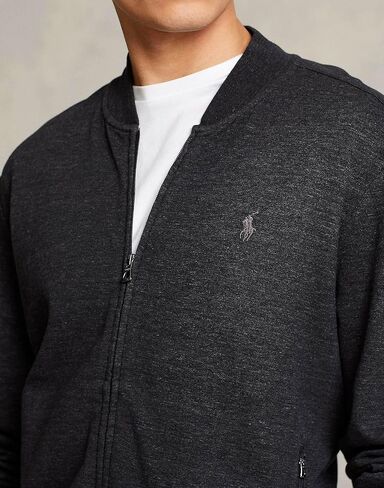 Polo Ralph Lauren Men's Luxury Jersey Baseball Jacket (Spring Navy HTR,L), Large in Saudi Arabia