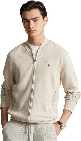 Polo Ralph Lauren Men's Luxury Jersey Baseball Jacket (Spring Navy HTR,L), Large in Saudi Arabia