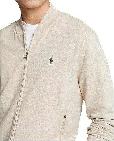 Polo Ralph Lauren Men's Luxury Jersey Baseball Jacket (Spring Navy HTR,L), Large in Saudi Arabia