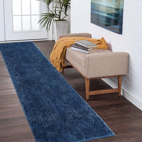 COZYLOOM Rug for Living Room 9x12 Area Rug Non Slip Shaggy Rug Modern Shag Throw Carpet Indoor Plush Rug for Laundry Bedroom Kids Playroom, Black in Saudi Arabia