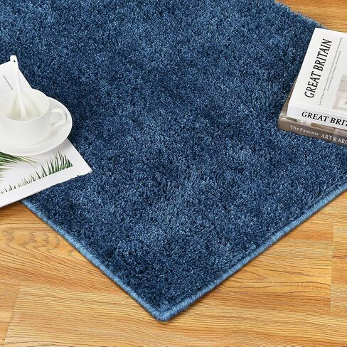 COZYLOOM Rug for Living Room 9x12 Area Rug Non Slip Shaggy Rug Modern Shag Throw Carpet Indoor Plush Rug for Laundry Bedroom Kids Playroom, Black in Saudi Arabia
