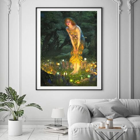 Edward Robert Hughes Art Prints - Midsummer Eve Fairy Painting Poster -Neoclassical Aesthetic Canvas Wall Art for Living Room Bedroom Home Decor Unframed Romantic Picture - Great Gift for Fairy in Saudi Arabia