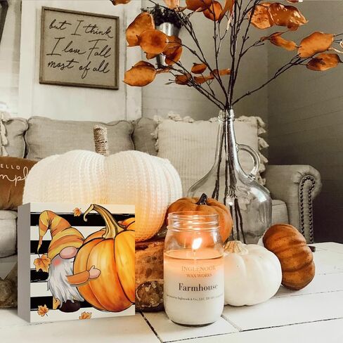 ديكور الخريف، ديكورات الخريف للمنزل علامة صندوق خشبي، المسترد الذهبي مع ديكور الخريف اليقطين، علامات خشبية لعيد الشكر، ديكور الخريف الريفي لديكور رف الطاولة، 5 × 5 بوصات in Kuwait