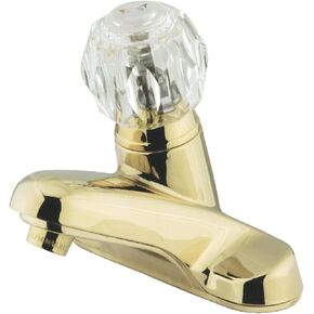 Kingston Brass KB522LP Americana Single-Handle 4-Inch Centerset Bathroom Faucet, 3-3/4 inch in Spout Reach, Polished Brass