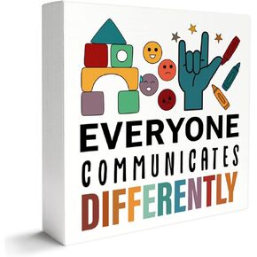 Autism Decor Wooden Box Sign, Autism Awareness Classroom Home Office Desk Decor Kids Autism Decoration, See The Ability Not The Disability, Autism Awareness Month Gifts in Kuwait