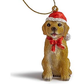تمثال كلب صغير لزينة عيد الميلاد مع قبعات سانتا (BLK/WH Shih Tzu)
