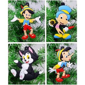 Iconic Puppet Ornament Set with Pinocchio, Jiminy Cricket and Figaro (Unique Shatterproof Design)
