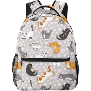 Cute Cat Kawaii Kitten Backpack For School Laptop Bags Bookbag Big Casual Daypack For Student Girls Boys Kids Teens Travel Sports Work