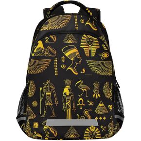 ALAZA Aztec Tribe Indian Egyptian Gold Backpack for Students Boys Girls Travel Daypack