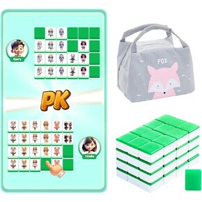 Seaside Escape Game Blocks Mahjong Sets with 49 Tiles 38mm 12 Constellation Pattern with Bag.