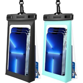newppon Floating Waterproof Phone Pouch : 4 Pack Large Float Clear Cell Holder Protector with Lanyard - Universal Floatable Water Proof Dry Bag for iPhone Samsung Galaxy for Beach Swimming Pool