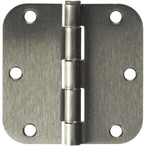 Deltana S35R514 3-1/2" x 3-1/2" x 5/8" Radius Hinge; Residential Thickness; Bright Nickel Finish
