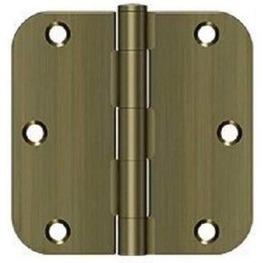Deltana S35R514 3-1/2" x 3-1/2" x 5/8" Radius Hinge; Residential Thickness; Bright Nickel Finish