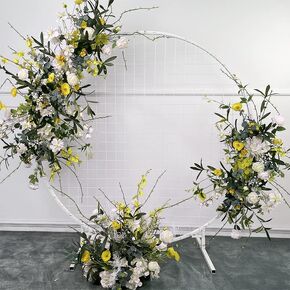 Lucky flower Artificial White Wedding Arch Flowers Kit Wedding Decoration Reception (Pack of 3) for DIY Flower Arch and Reception Backdrop Decoration
