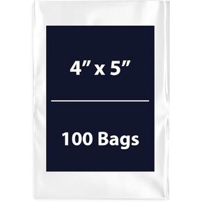 Multiple Sizes Clear Flat Poly Bags - 4x10 & (100 Bags) 2Mil Flat Open Top Plastic Packaging Packing | Flexible and Durable Plastic Bags | Low-Density Polyethylene (LDPE)