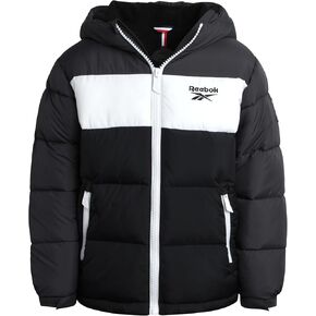 Reebok Boys' Winter Coat - Heavyweight Quilted Puffer Snow Parka - Weather Resistant Ski Jacket for Boys (8-20), Size 8, Batik Blue