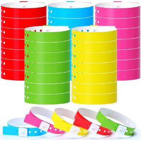 200 Pieces Plastic Bracelets with Snap Closure for Thumb Sucking Stopper and Finger Sucking Prevention Fixing Disposable the Habit Breaking Bracelets Neon Wristbands for Kids