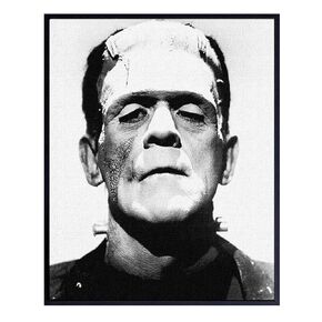 Vintage Hollywood Frankenstein Poster - 8x10 Funny Retro Photo Photograph wall Art Decor, Room Decorations Picture for Men, Kids, Teens Bedroom, Apartment, Dorm - Humorous Gift