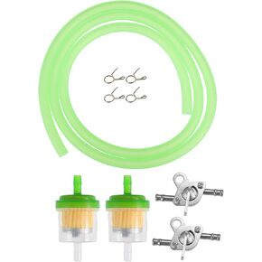 X AUTOHAUX 1 مجموعة دراجة نارية خط الوقود خرطوم المشابك مرشحات الوقود مع 2 مضمنة إغلاق صمام بيتكوك ل CRF50 70 90 150CC ATV الدراجة سكوتر الترابية دراجة سوداء