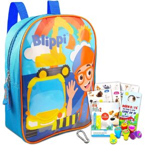 Blippi Mini Backpack Set - Bundle of 12" School Bag, Stickers, Water Bottle, and More | Blippi Traveling Bag