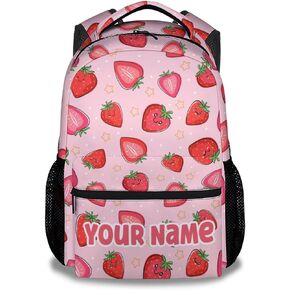Strawberry Backpack with Lunch Box - Set of 3 School Backpacks Matching Combo - Utility Pink Bookbag and Pencil Case Bundle