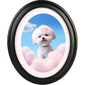 Oval picture frame Wooden Display Frame Classic Wooden Wall Hanging Picture Frames for Home Office Wall Decor(Black,10 inch)