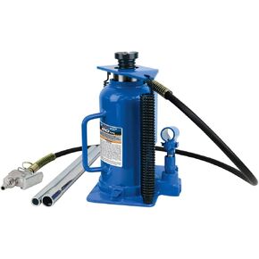 K Tool International XD63228 20 Ton Air/Hydraulic Bottle Jack for Garages, Repair Shops, and DIY, 44,000 lbs. Capacity, Lift Range 10.43"-19.88", Heavy Duty Steel, Load-limiting/Bypass Valves, Blue