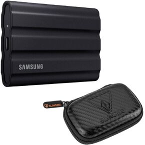 Samsung T7 Shield 2TB USB 3.2 Gen 2 Type-C Portable External SSD, Black, with HD-2 Drive Case