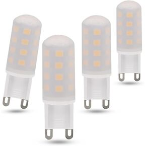 G9 LED Bulb 4W, 40 Watt T4 G9 Halogen Equivalent 120V Chandelier Lighting Non-Dimmable, Soft Warm White 2700K, 4 Pack