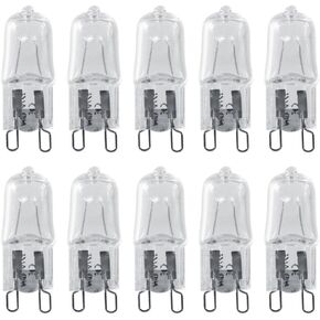 G9 40W Halogen Bulbs T4 G9 Halogen Bulbs G9 Base Bi-pin Halogen Bulb T4 JCD 120V G9 40 Watt Halogen Light Bulb,Clear,Warm White 2700K,Pack of 10