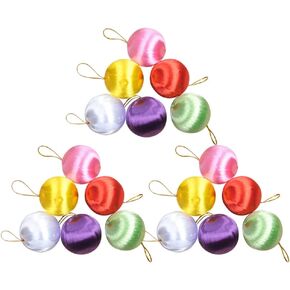 PRETYZOOM 30pcs Satin Balls Christmas Ball Ornaments Multicolored Christmas Tree Hanging Ball Xmas Holiday Party Decorations Random Color