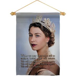 Memorial Gifts Set Wood Dowel British Garden ation Wall Inspirational Quotes Art Home Decor Banner Tapestry, Made in USA
