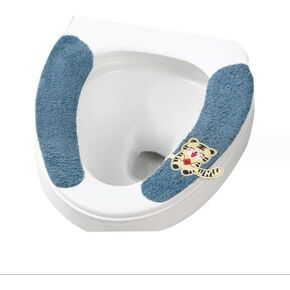 Bathroom Toilet Seat Cover Pads - Toilet Seat Cushion Cover Non-Slip Soft Cushioned Toilet Seat Warmer, Soft, comfortable, washable, Easy installation. (Blue)