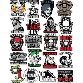 Welding Stickers for Welding Hood & Tool Box – 100% Vinyl Stickers – Stickers for Adults – Badass Welder Stickers Including, Flux, Rods, Hood, Flash, Fire, Welds