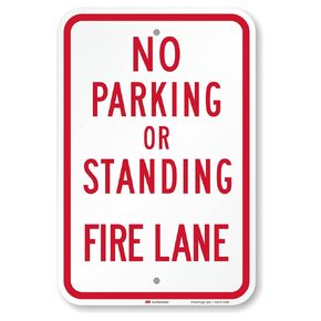 SmartSign "No Parking or Standing - Fire Lane" Sign | 12" x 18" 3M Engineer Grade Reflective Aluminum