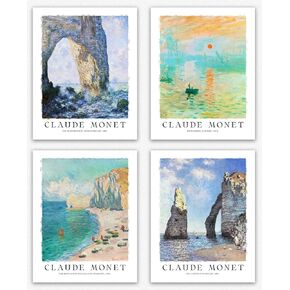 Matisse Wall Art Prints - Set of 4 Henri Aesthetic Posters for Aesthetic Room Decor, Art Exhibition Matisse Prints Pink Posters Framable Art Cute Impressionist Group of Prints (8x10)