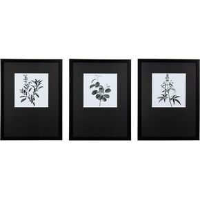 مجموعة فنون جدارية مؤطرة من ArtbyHannah مقاس 12 × 16 بوصة، لوحة فنية جدارية نباتية باللونين الأبيض والأسود لديكور الحائط، مطفية حتى 7 × 7 بوصات، مجموعة مطبوعات إضافية متضمنة، 3 عبوات in Kuwait
