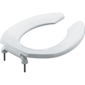 Kohler K-4680-C-0 Lustra Open-Front Round Toilet Seat with Check Hinge White