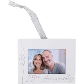 Elanze Designs 50th Anniversary Gold Tone 4 x 3 Metal Mini Picture Frame Christmas Ornament