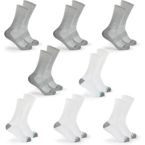 Fruit of the Loom Athletic Crew Socks for Men, 8 Pair Multi Pack - Cushioned, Breathable, Arch Support, White