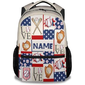 Kids Backpack for School - Baseball Backpack for Baseball Lovers - Beige Sport Backpacks for Boys Girls - Cute Lightweight Bookbag - Large Capacity Daypack for Preschool Elementary