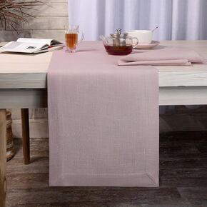 D'Moksha Homes Purple Table Runner 14 x 108 Inch - Faux Linen Table Runner - Wrinkle Resistant, Machine Washable Table Runner - 100% Recycled Fabric