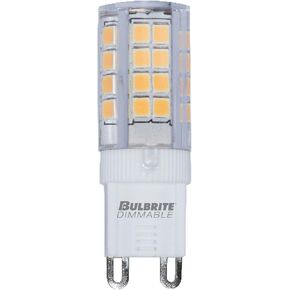 Bulbrite LED Mini T4 Dimmable Bi-Pin Base (G9) Light Bulb 40 Watt Equivalent 3000K, Clear 1-Pack