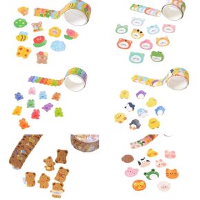 Colorfull Nature Good Vibes Cute Fun Washi Sticker Tape Decorative Stationery Sticker Roll | Set of 5
