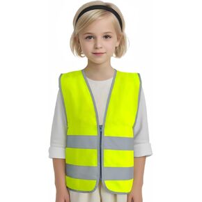 Toddler Vest Highlight Kids Reflective Vests, Child Safety Vest Reflective for Boys Girls, Children's High Visibility Vest for Cycling Skiing, Yellow, XXS