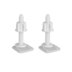 Generic 2 Pairs Small Square White Plastic Toilet Seat Hinge Bolt Screw for Top Mount Toilet Seat Hinges,with Plastic Nuts and Washers Parts Kit(Screw Outside Diameter:28mm/1.10in)