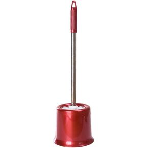 Toilet Bowl Brush and Holder, Toilet Brush with Holder Set, Compact Size Toilet Bowl Brush for Bathroom Toilet Cleaning (Wine Red)