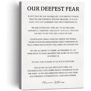 Inspirational Our Deepest Fear Poem Canvas Painting Framed Wall Art Decor for Home Office, Motivational Quote Canvas Poster Print Decorative Gift