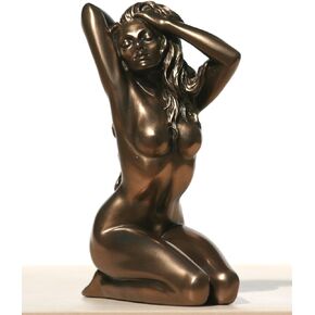 US 5.75 Inch Female Nude Figure Kneels in Arched Back Pose Display Decor